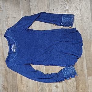 BLUE Long Sleeve Cute Button Cuffs